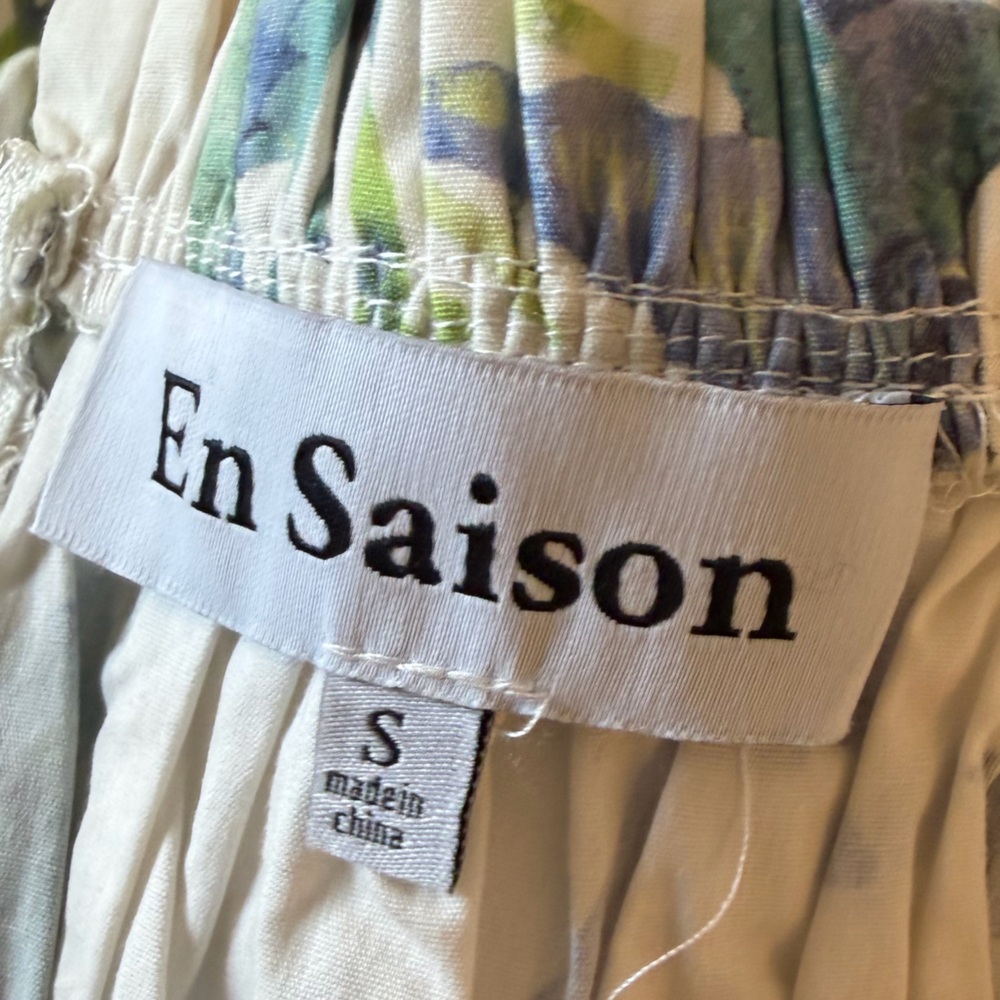 En Saison Midi Skirt & Top Ivory Blue Green (sold as set) - Picture 9 of 11